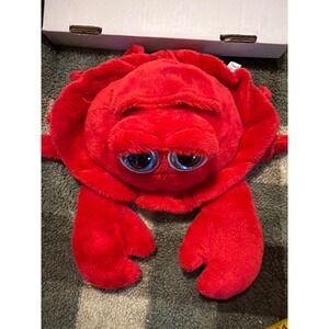 The Petting Zoo Red Crab Plush Stuffed Animal Large Glitter Eyes 12 Inch Soft